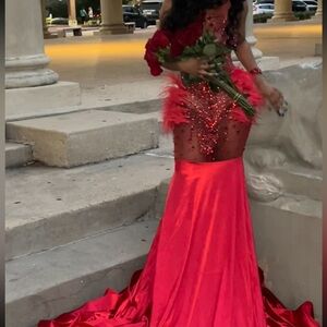 Elegant Red Evening Gown